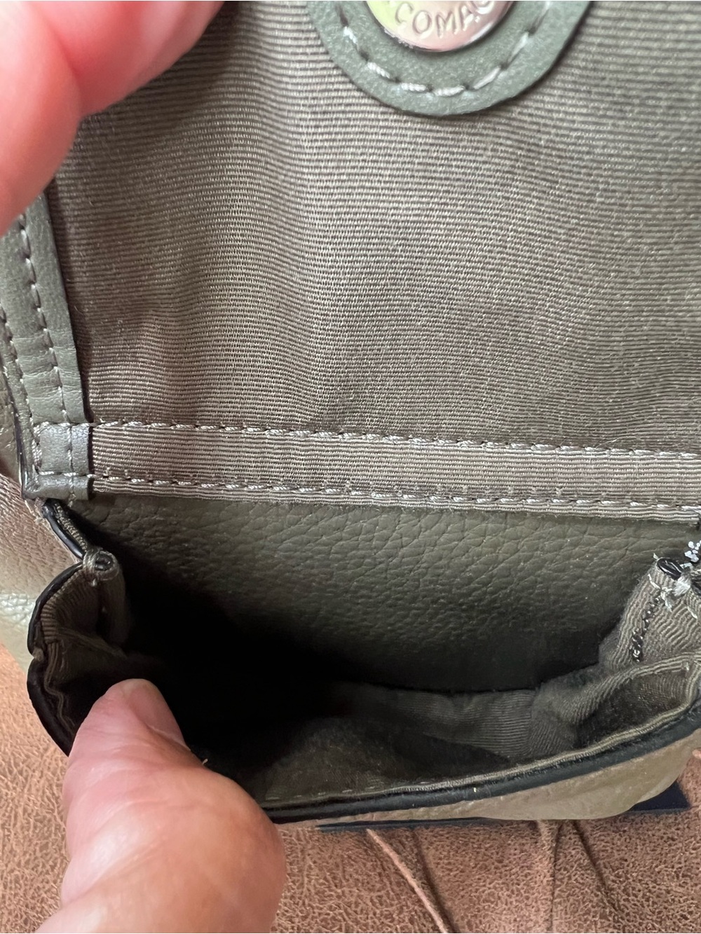 Coach Olive Green Pebbled Leather Backpack with Front Pockets Style 6145 - Picture 5 of 15